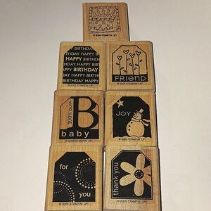 Wooden Rubber Stamp Set